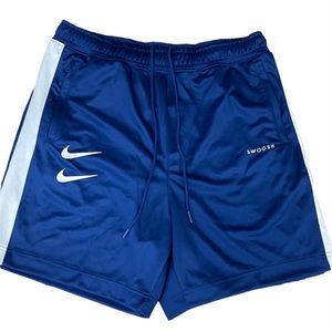 Nike NSW Sportswear Double Swoosh Soft Knit Shorts Blue CJ4899 455 Mens LARGE